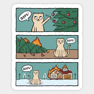 Cat and warm christmas Sticker